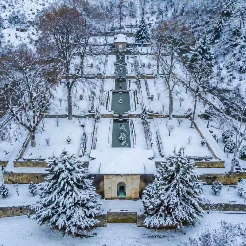 Shalimar Bagh in winter surrounded by beautiful snow-covered landscapes in Srinagar.jpg