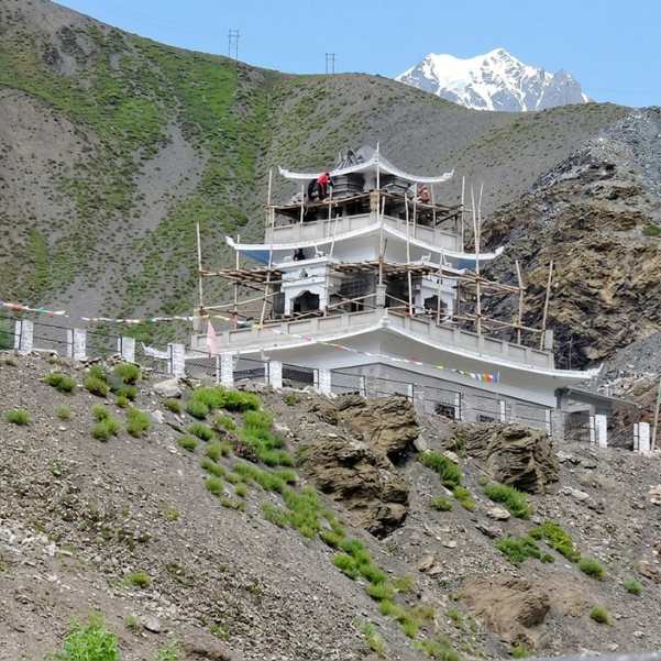 The 500 year old mummy of Lama Sangha Tenzin in a glass case at Gue Monastery, Spiti