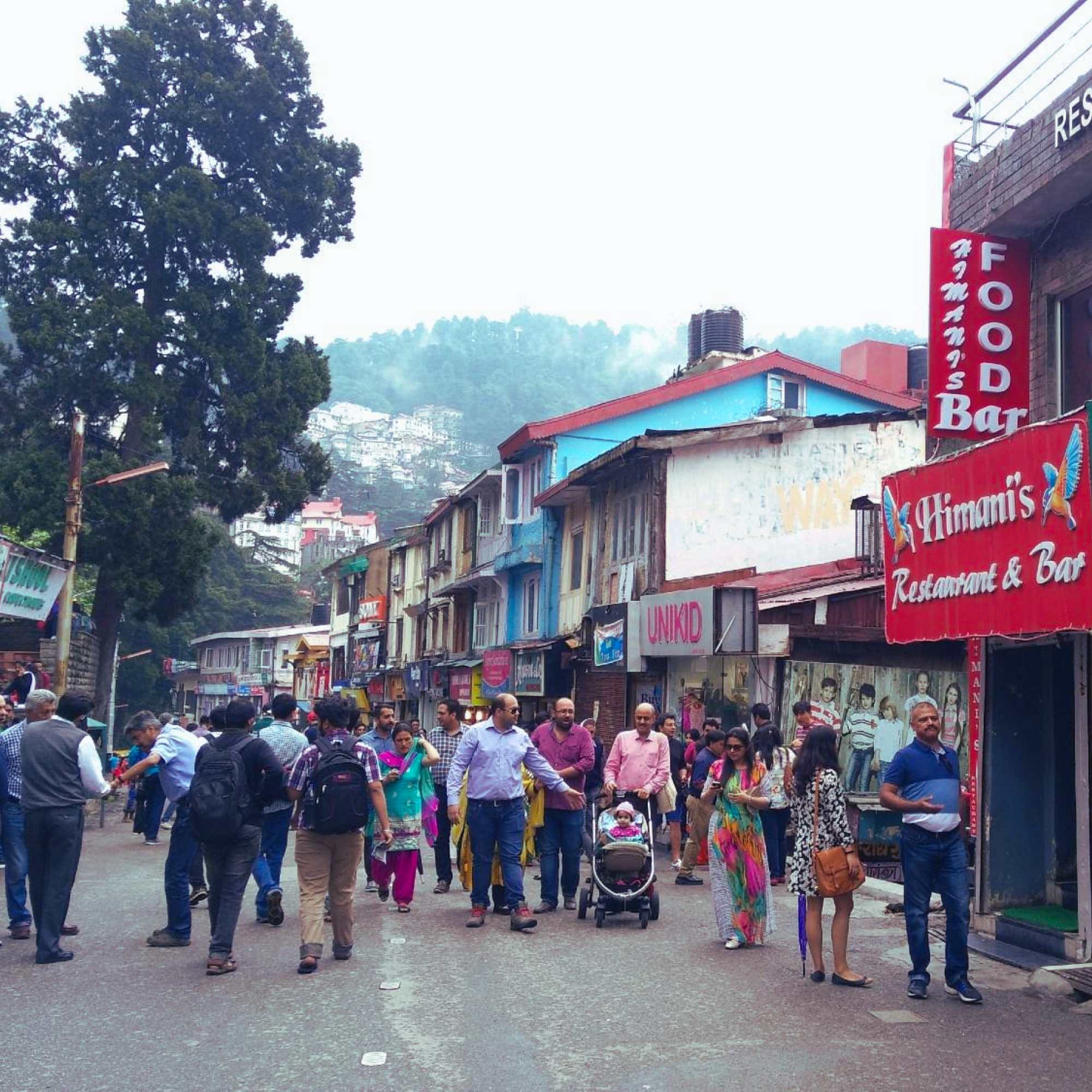 The Mall Road in Shimla crowded with tourists.jpg