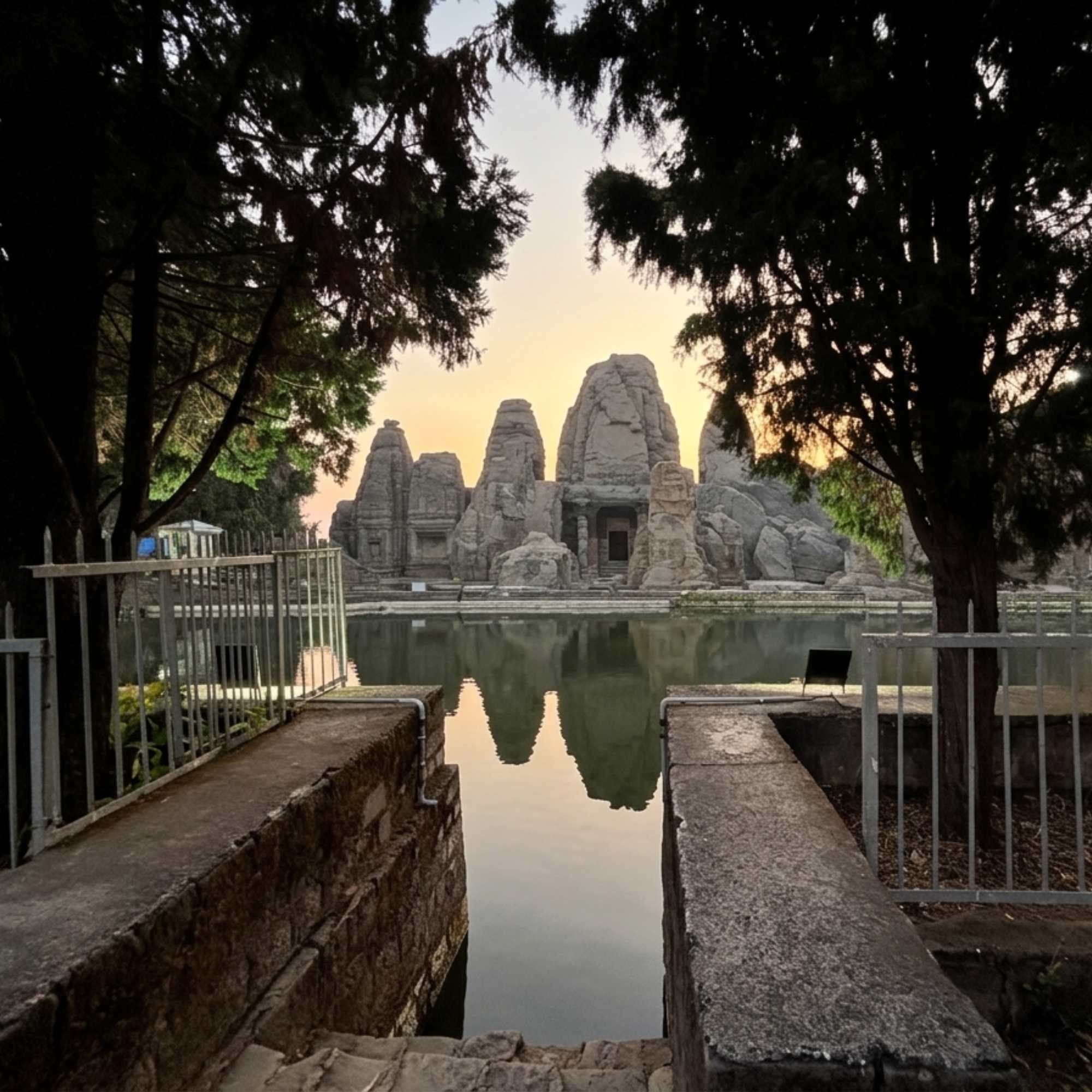 Ancient temples carved from a single rock at Masroor in Kangra Valley.jpg