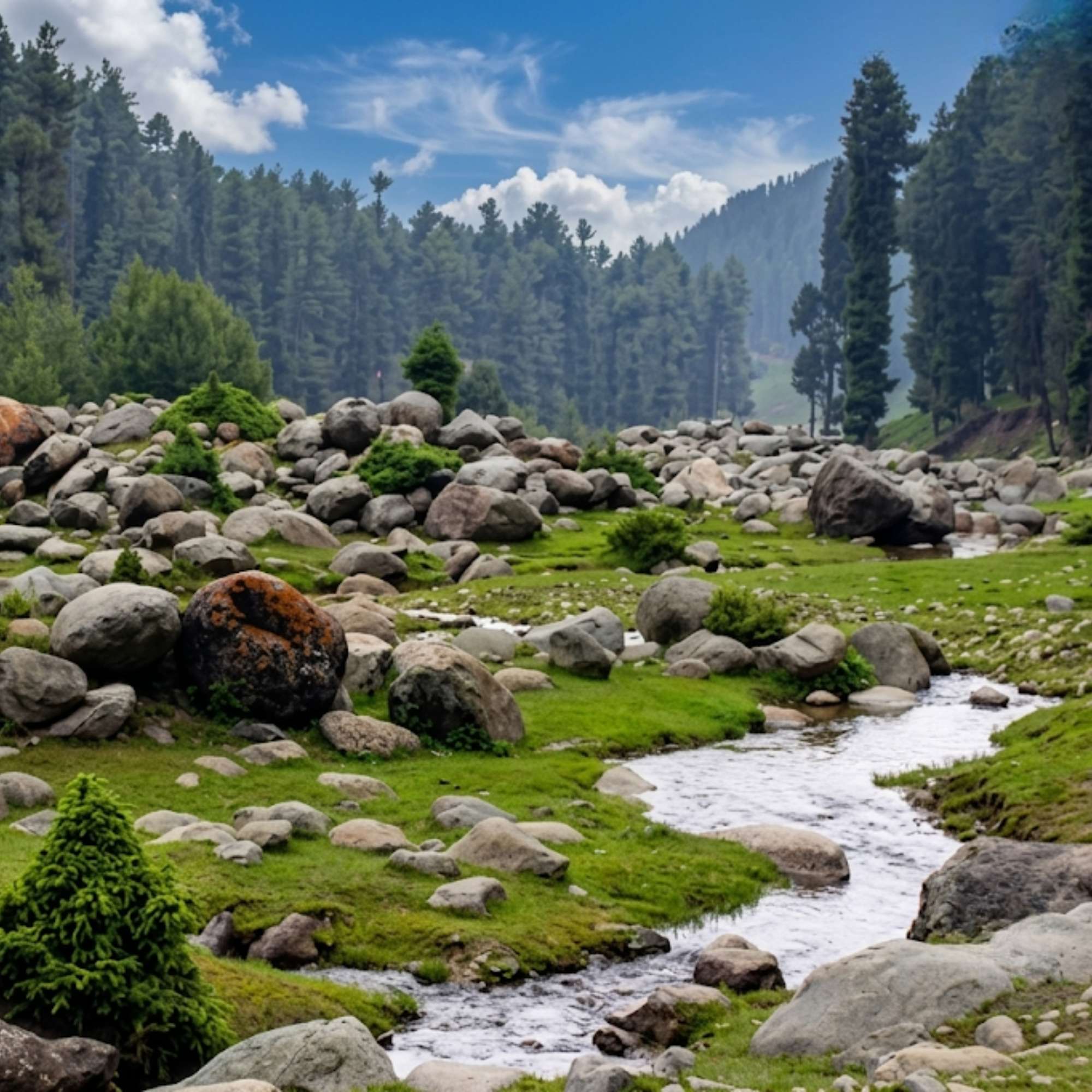 Doodh Ganga river flowing through Yusmarg valley