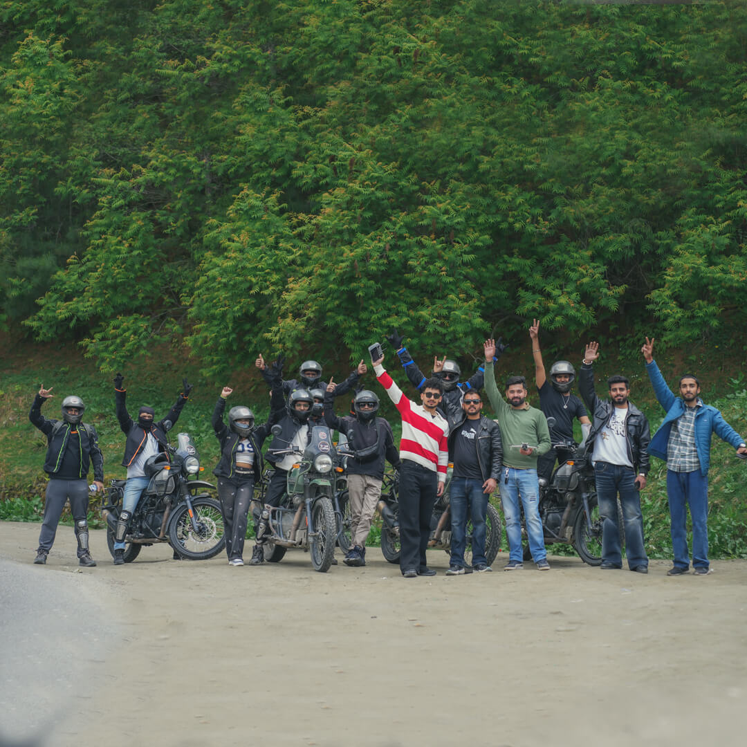Group of riders posing during a Travel Coffee Spiti Valley bike trip.jpg.jpeg