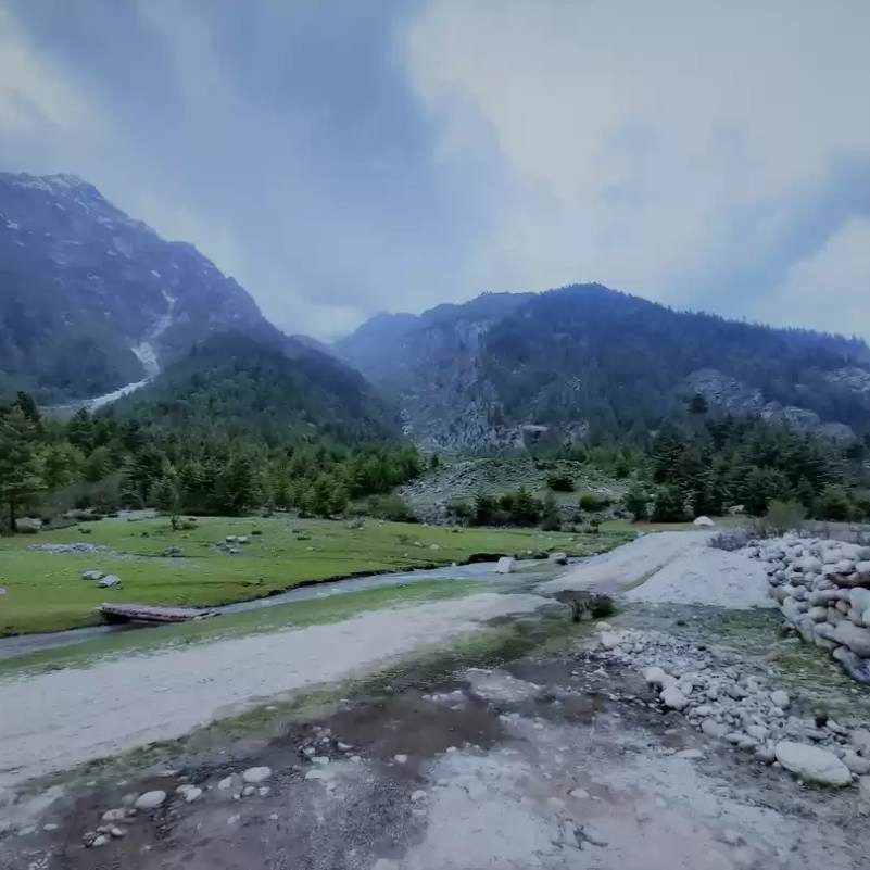 Baspa River flowing through Rakcham in Kinnaur