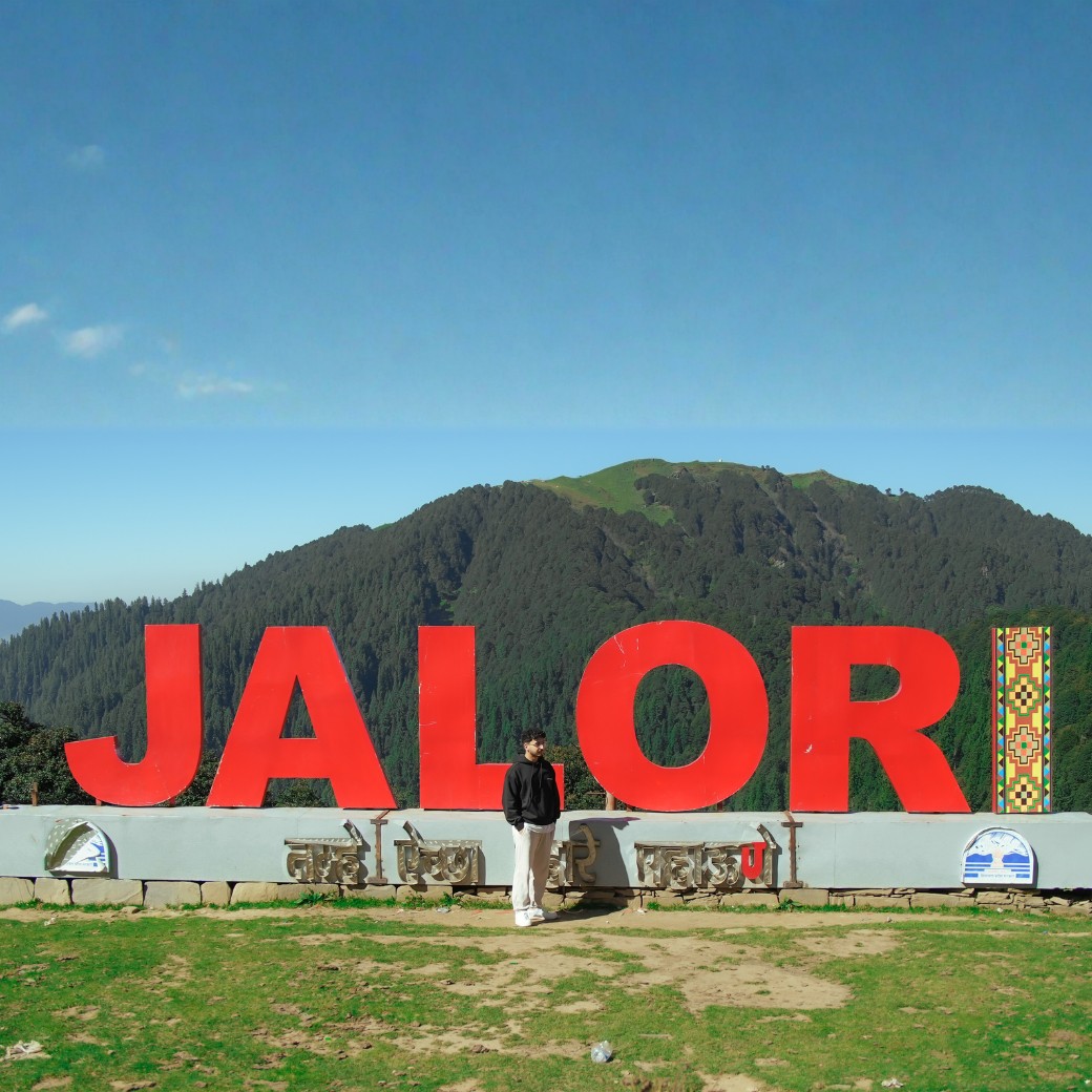 Traveller posing at Jalori Pass near Jibhi Himachal Pradesh.jpg