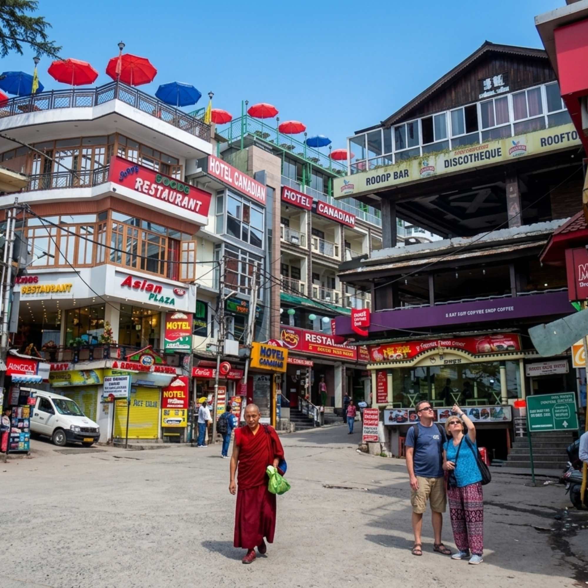 Tourists exploring the streets of McLeod Ganj near Dharamshala.jpg
