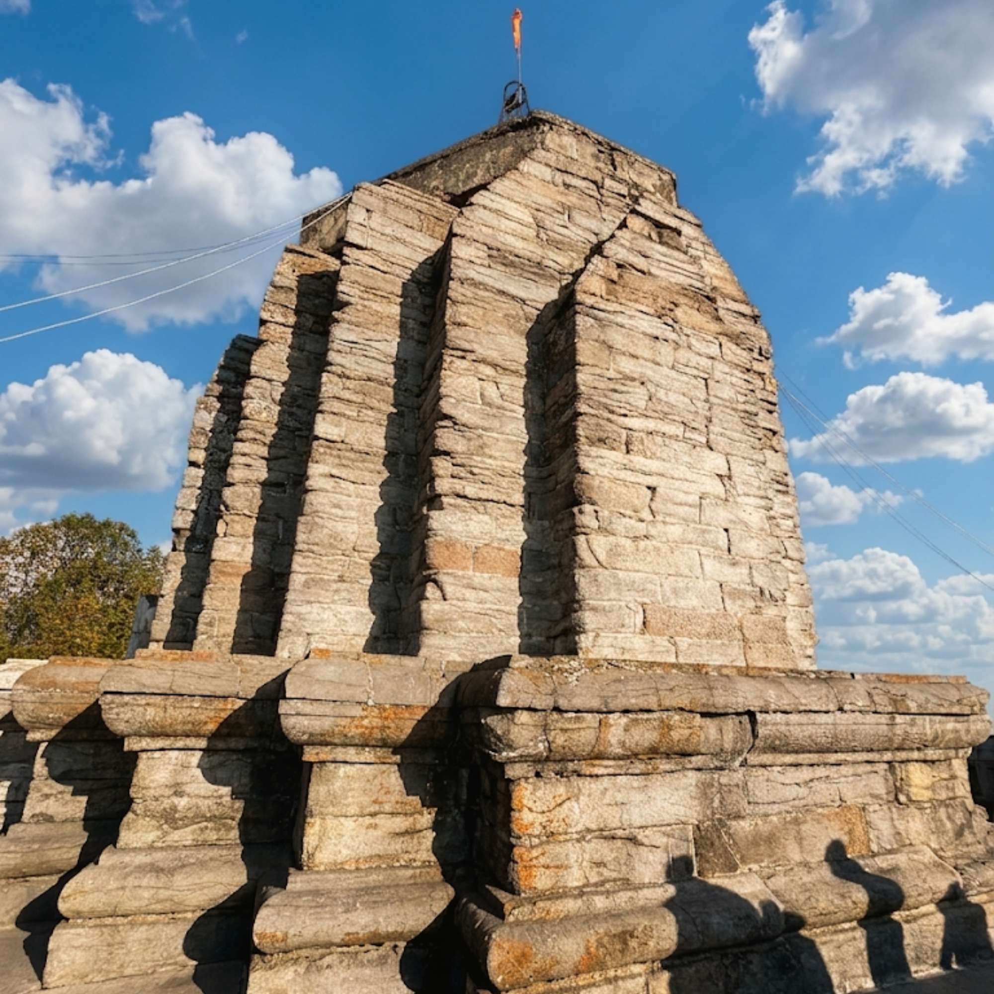 Ancient stonework of Shankaracharya Temple, traditionally the oldest shrine in Kashmir