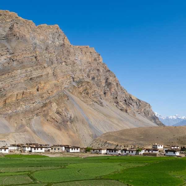 Losar Village in Spiti Valley at around 4,080 metres, the first village after Kunzum Pass from the Manali side