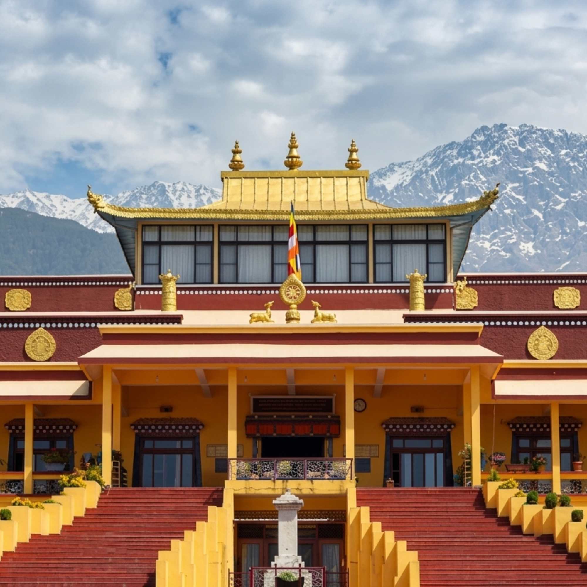 Monks performing rituals at Namgyal Monastery in Dharamshala.jpg