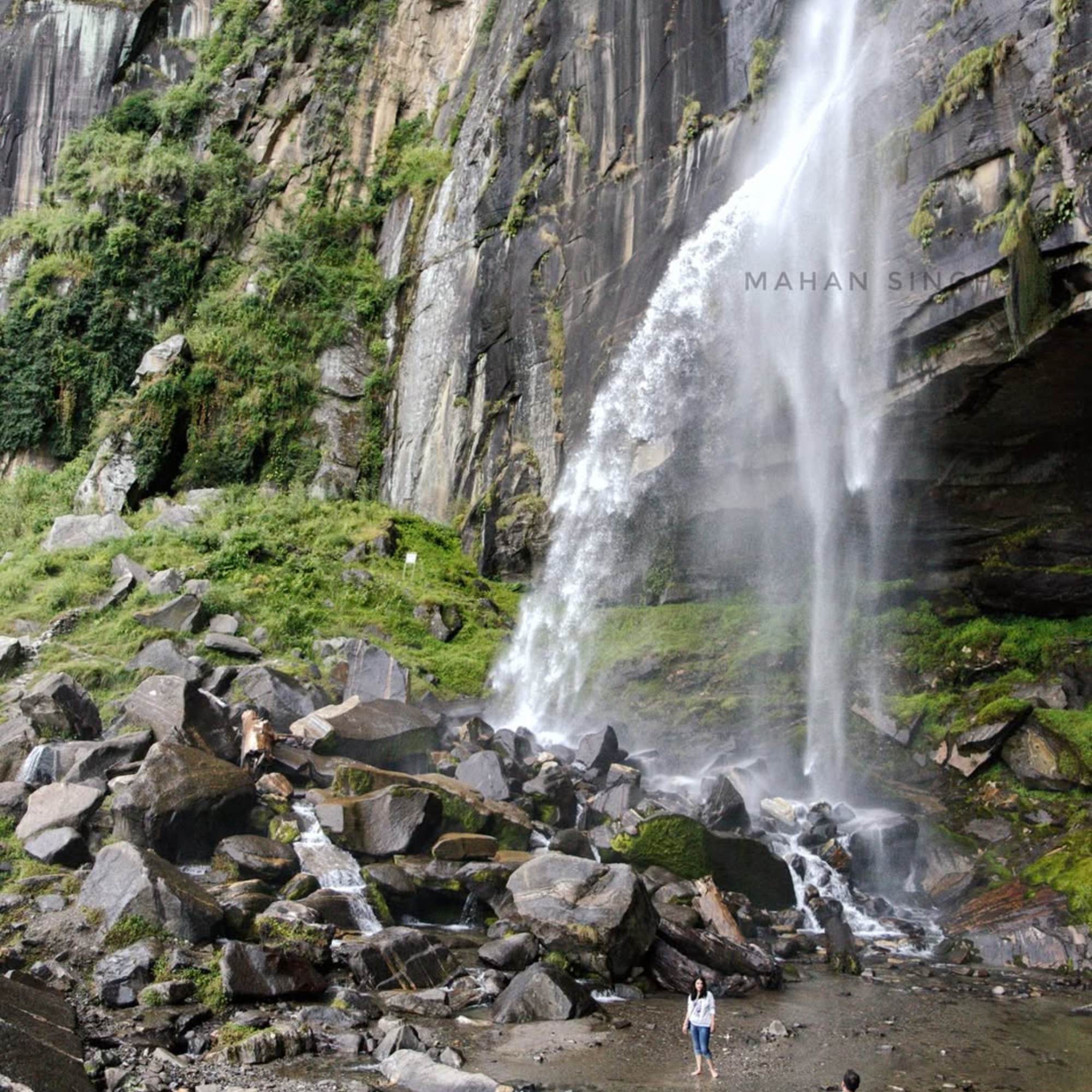 Scenic view of Jogini Falls near Vashisht village Manali